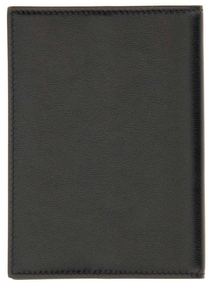 Dolce & Gabbana Minimalist Black Leather Passport Holder
