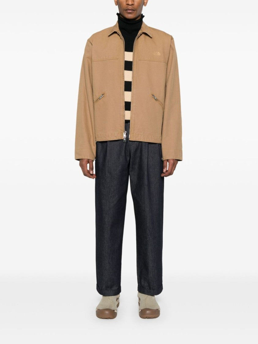 The North Face Classic Brown Cotton Parka With Functional Design