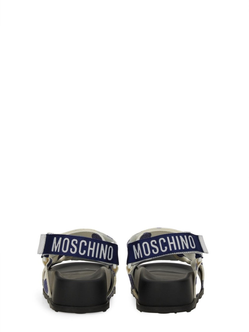 Moschino Polka Dot Wide Strap Sandals