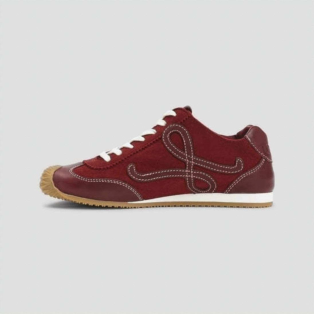 Loewe Sleek Burgundy Sneakers