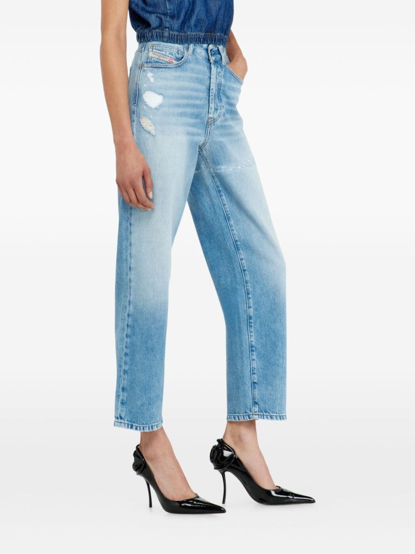 Diesel Light Blue Regular High Waist Straight Jeans