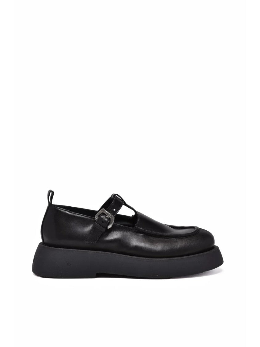 Ernesto Dolani Black Leather Buckle Loafers