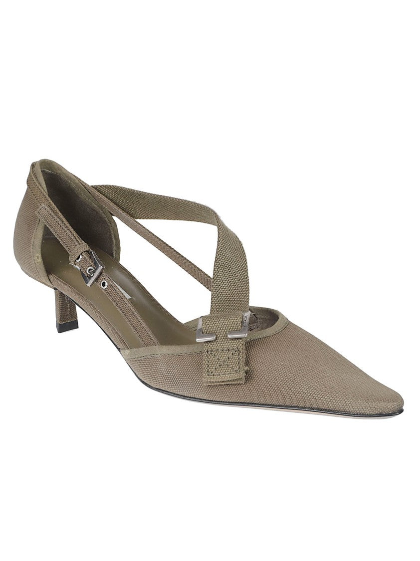 Prada Pointed-Toe Pumps With Crisscross Straps