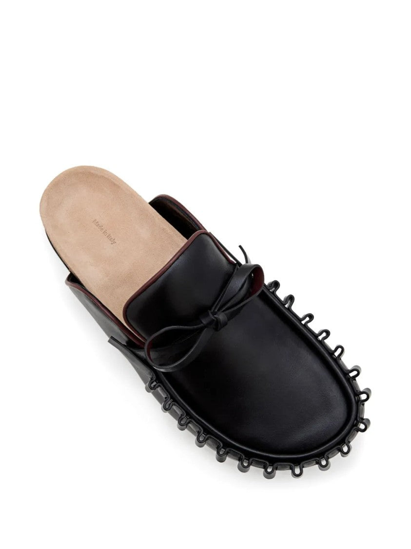 J. W. Anderson Black Bow Tie Leather Mules