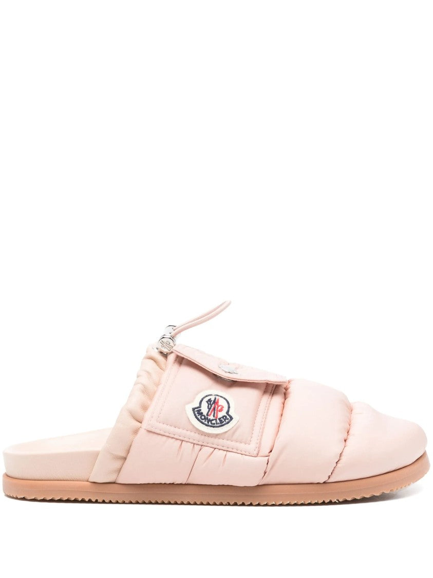 Moncler Black Mon Pocket Quilted Nylon Mules