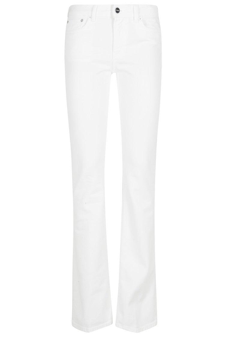 Dondup Milk New Lola Five-Pocket Flared Cotton-Blend Trousers