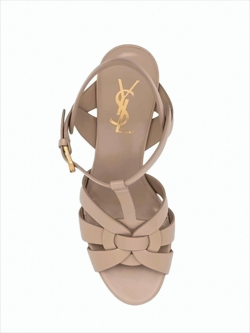Saint Laurent High-Heeled Platform Sandal With Intertwining Straps
