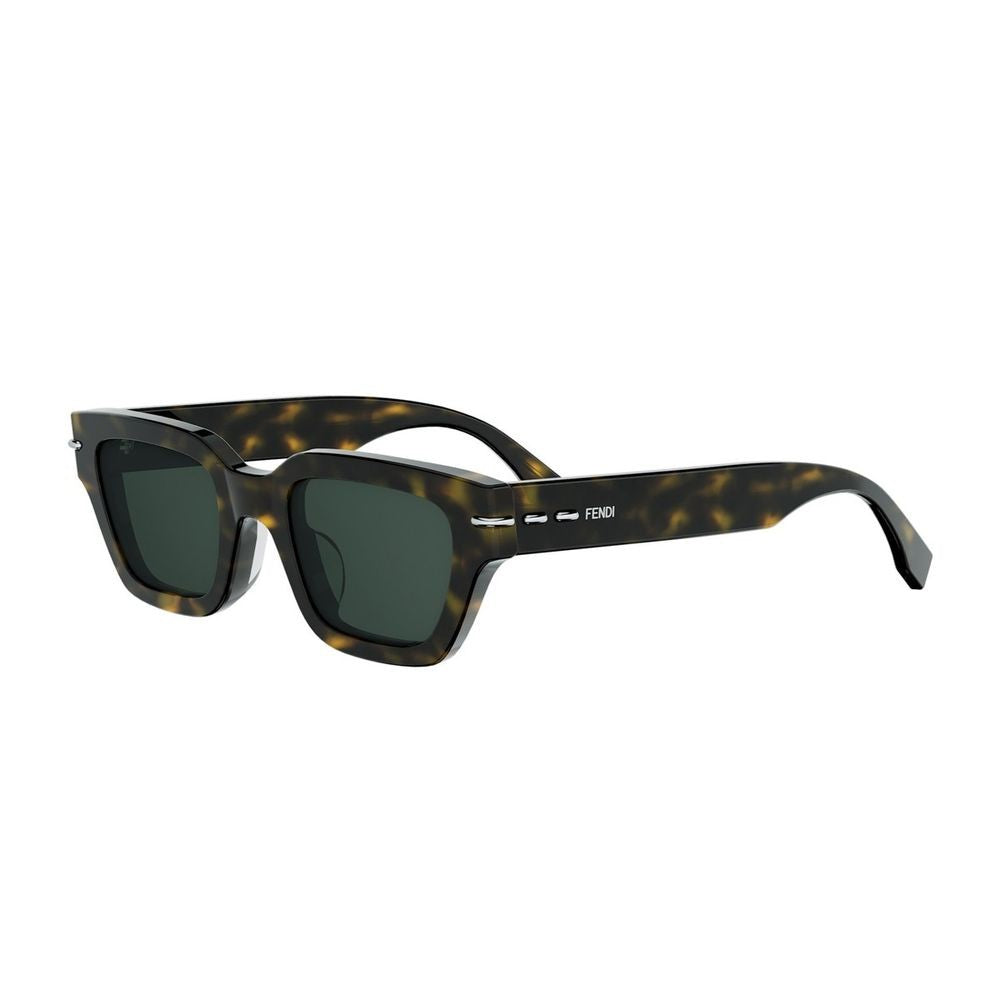 Fendi Saddlery Square Tortoiseshell Sunglasses With Selleria Stitching