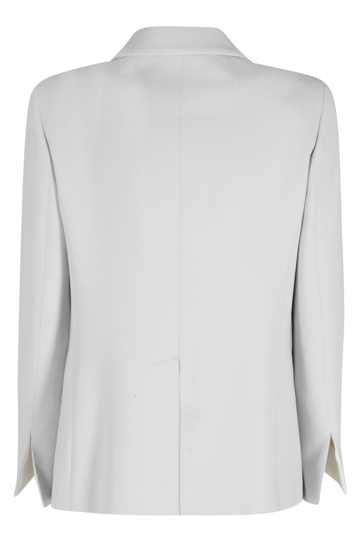Seventy Gray Double-Breasted Cuff-Slits Viscose-Blend Blazer