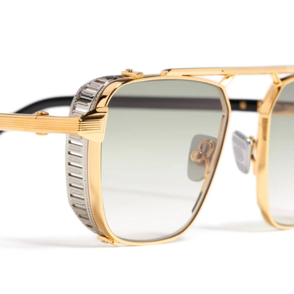 John Dalia Scotty Bold Geometric Sunglasses With Ribbed Accent