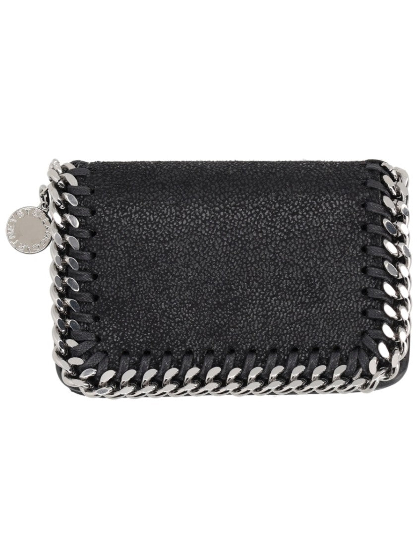 Stella Mccartney Falabella Pebbled Texture Silver Chain Wallet