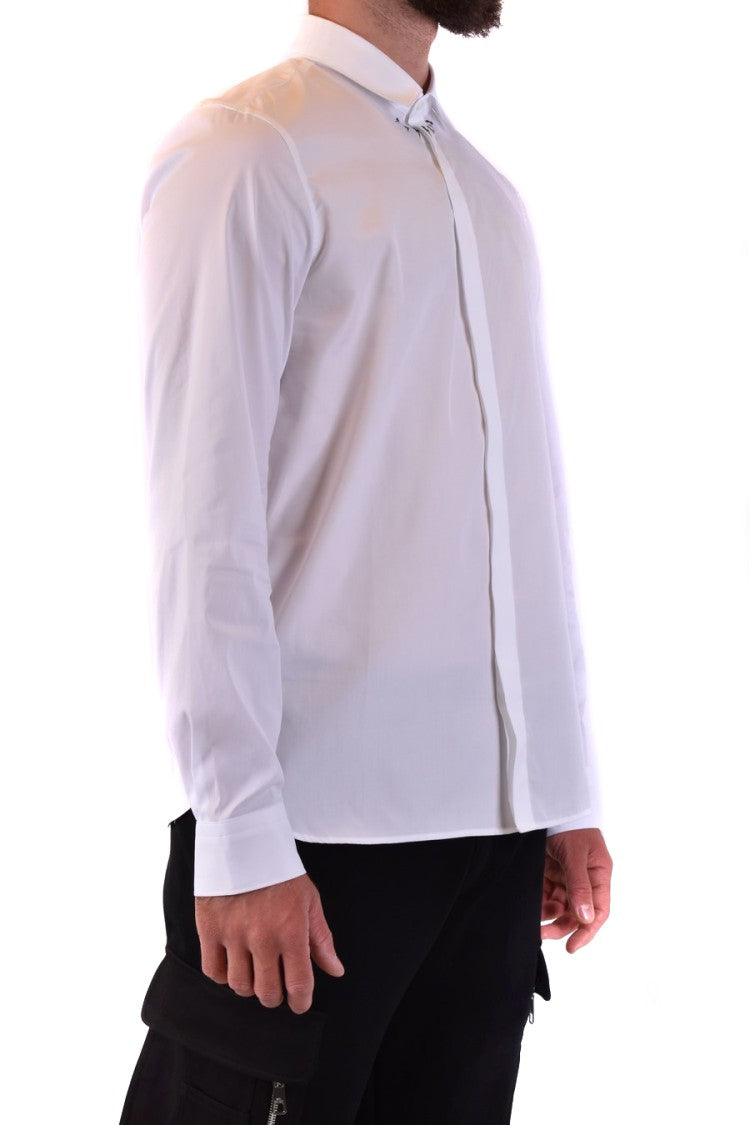 Neil Barrett White Tailored Shirt With Lightning Bolt Motif