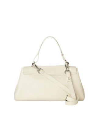Orciani Hammered White Leather Shoulder Bag