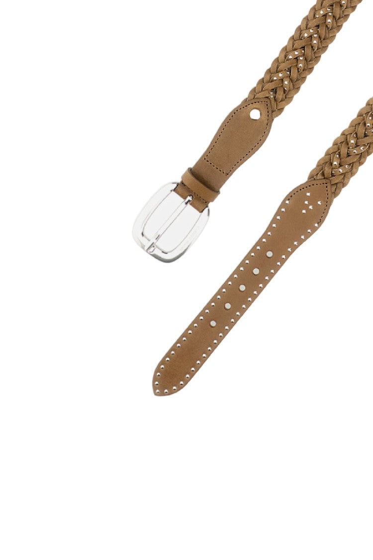 Golden Goose Braided Leather Belt With Metal Buckle