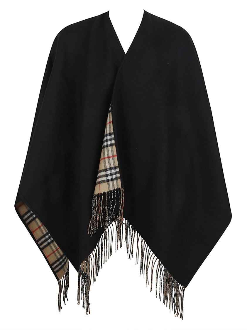 Burberry Reversible Checked Scarf In Black