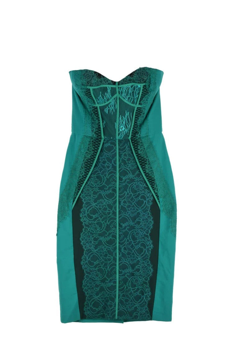 Elisabetta Franchi Heart Neckline Sheath Dress - Green