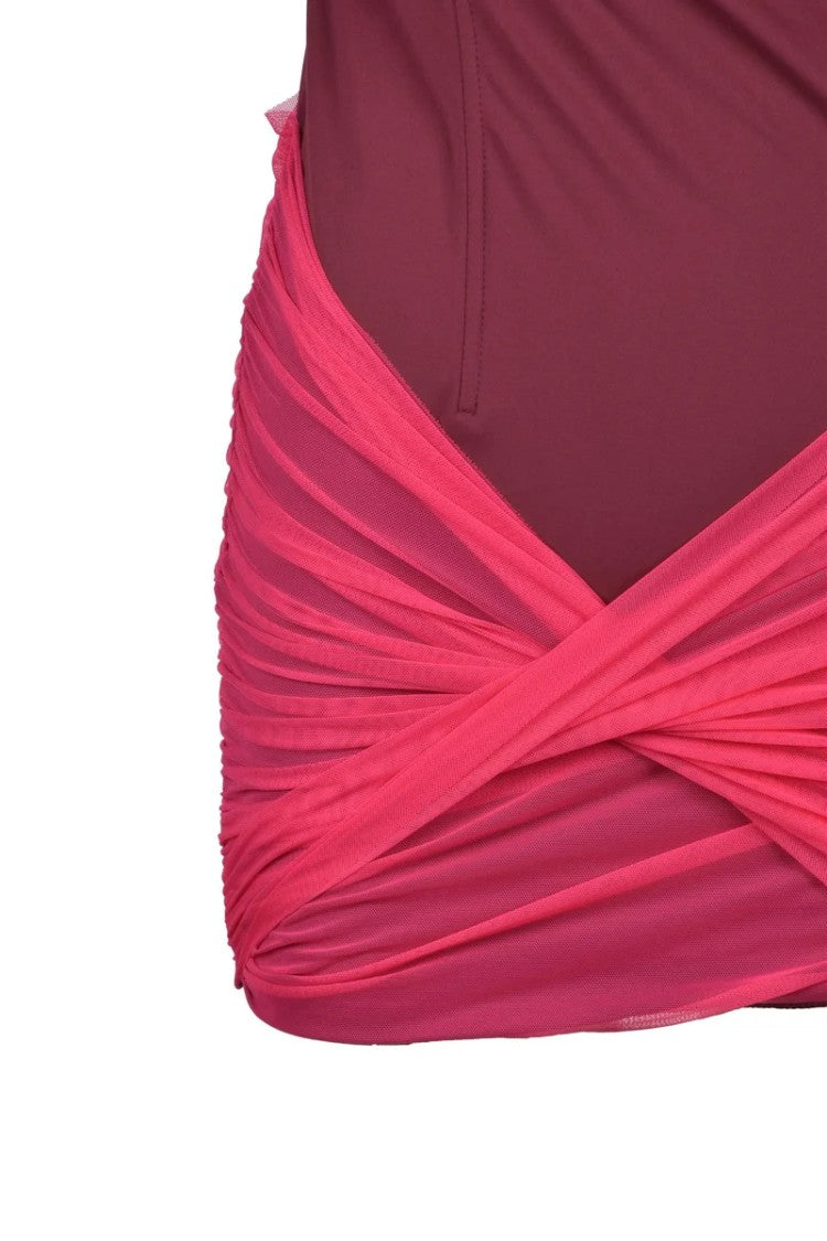 Patrizia Pepe Mini Dress Lycra - Fuchsia