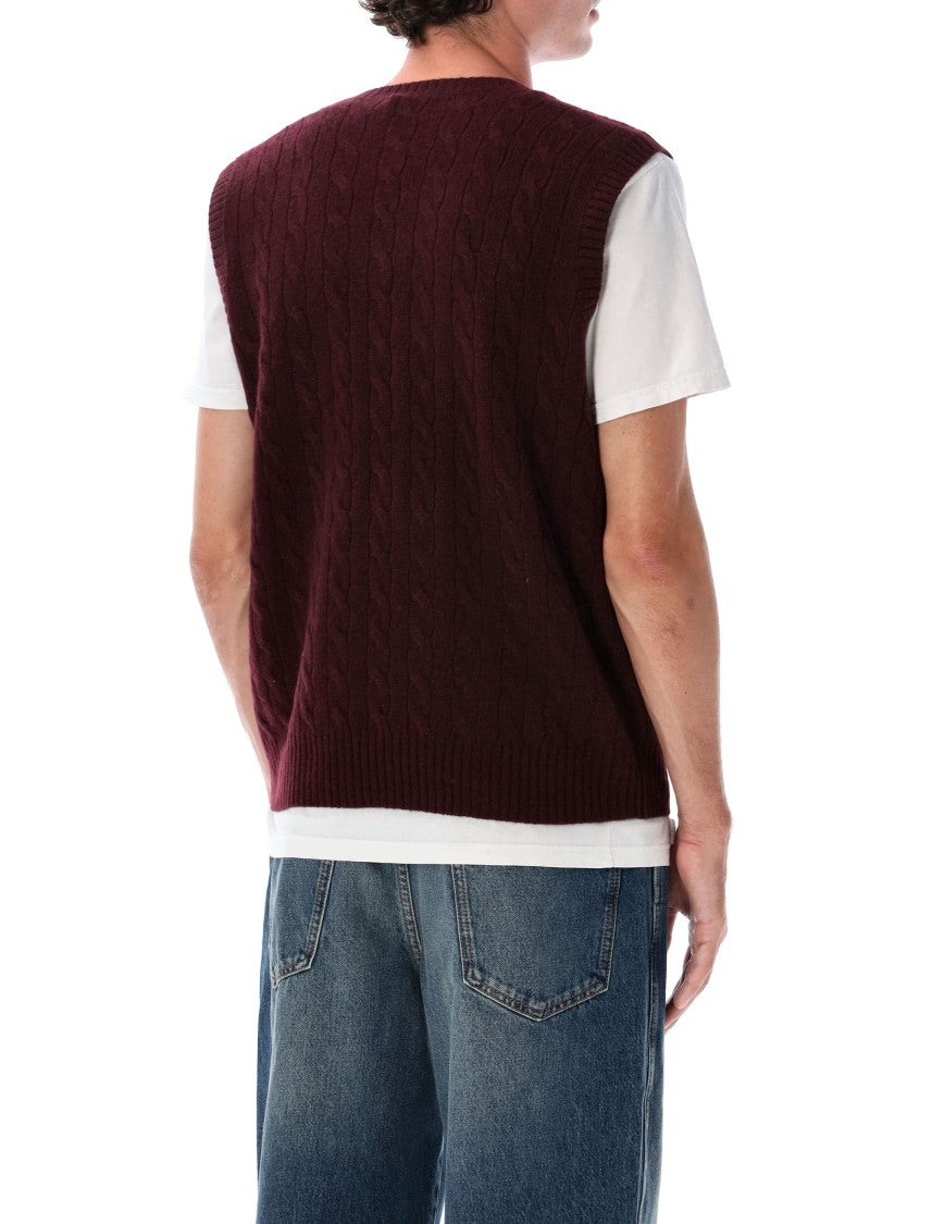 Polo Ralph Lauren Polo Cable-Knit Cashmere Sleeveless Jumper With V-Neck