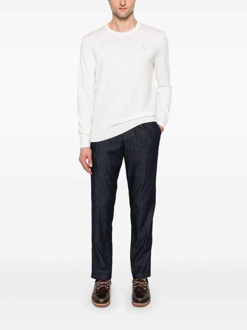 Polo Ralph Lauren Neutral Pullover Minimalist Crew Neck Sweater