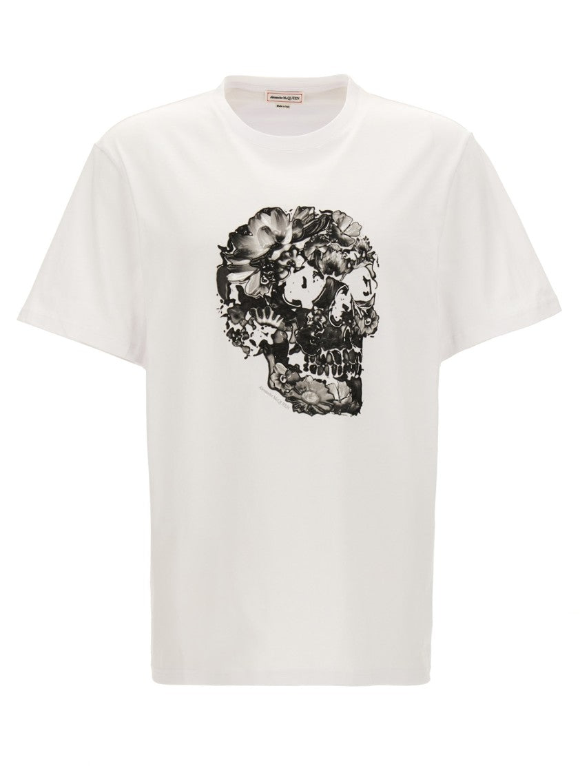 Mcqueen Graphic Skull Print Cotton T-Shirt