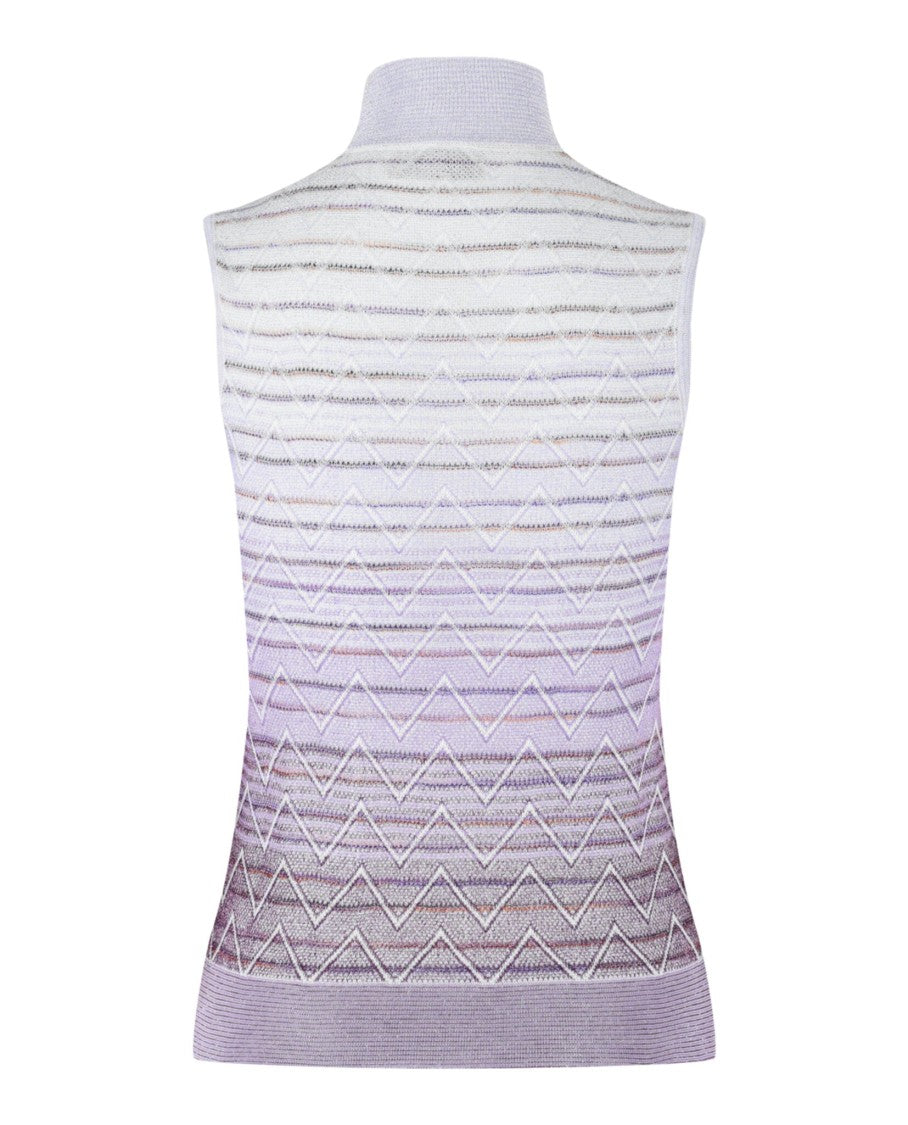 M Missoni Ombre Zig Zag High-Neck Top