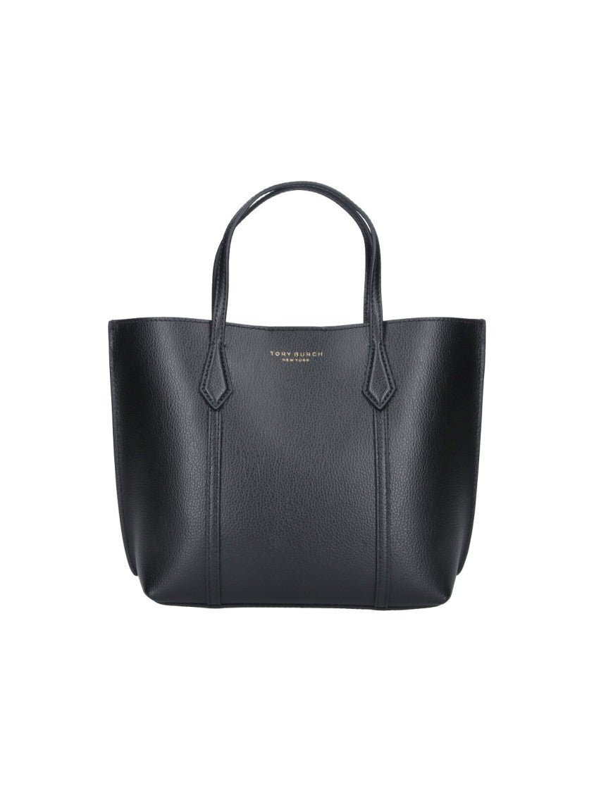 Tory Burch Black Perry Small Calf Leather Tote