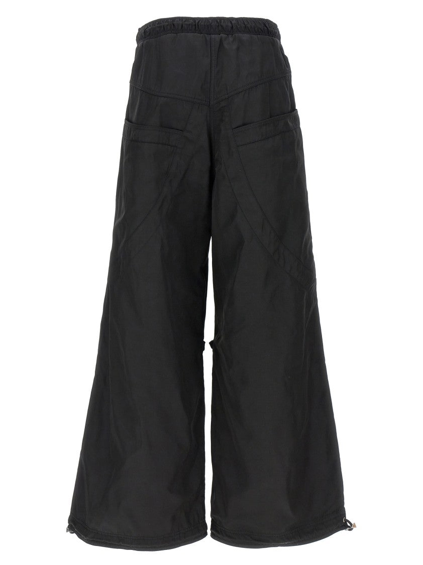 The Attico Relaxed-Fit Black Pants With Adjustable Drawstring