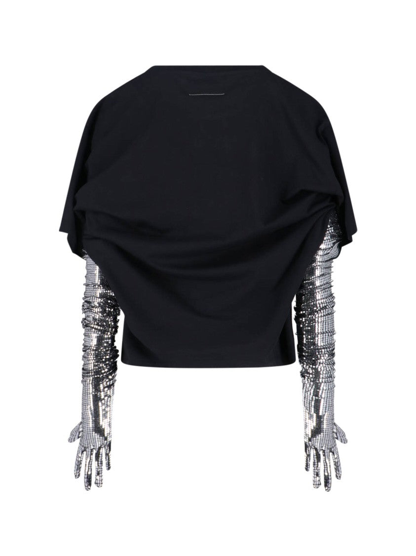 Mm6 By Maison Margiela Numeric Tag Gloves T-Shirt – Black