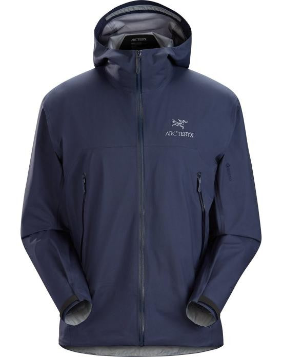 Arc'teryx Blue Minimalist Jacket With Hood And Zippered Pockets