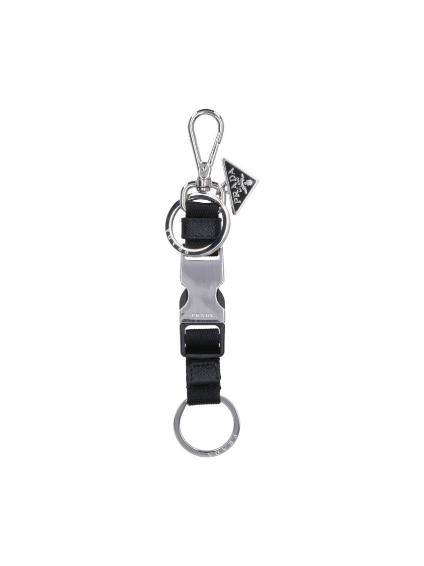 Prada Keychain With Buckle – Silver