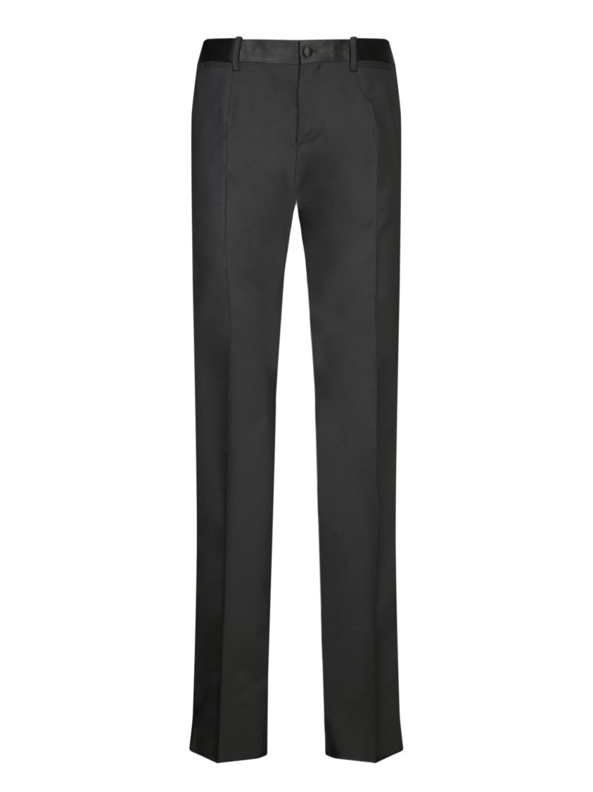 Dolce & Gabbana Black Straight-Cut Formal Trousers
