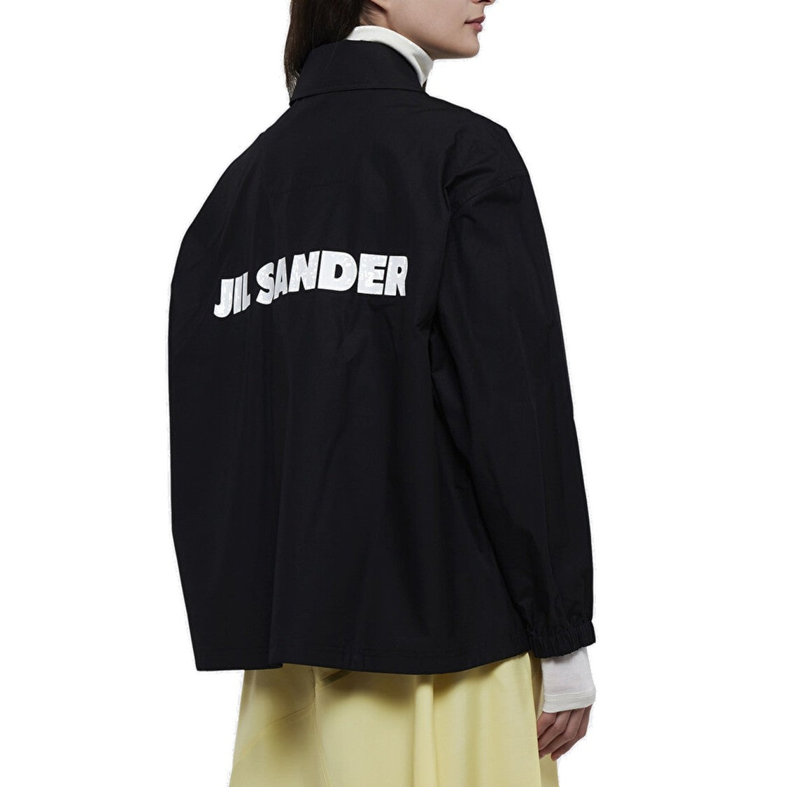 Jil Sander Black Cotton Jacket With Drawstring Hem