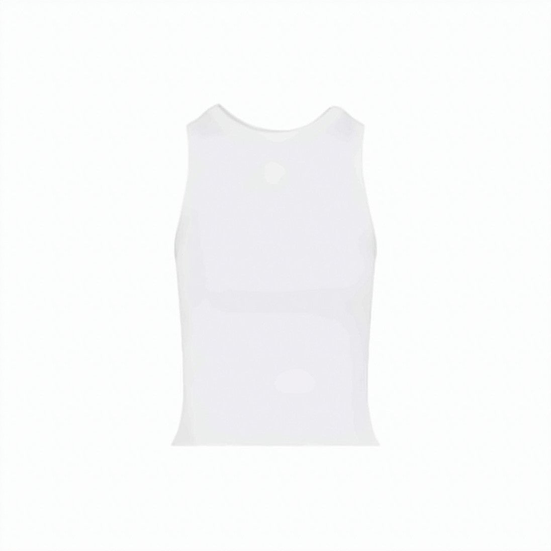 Celine Ribbed Tank Top With High Neckline And Embossed Logo