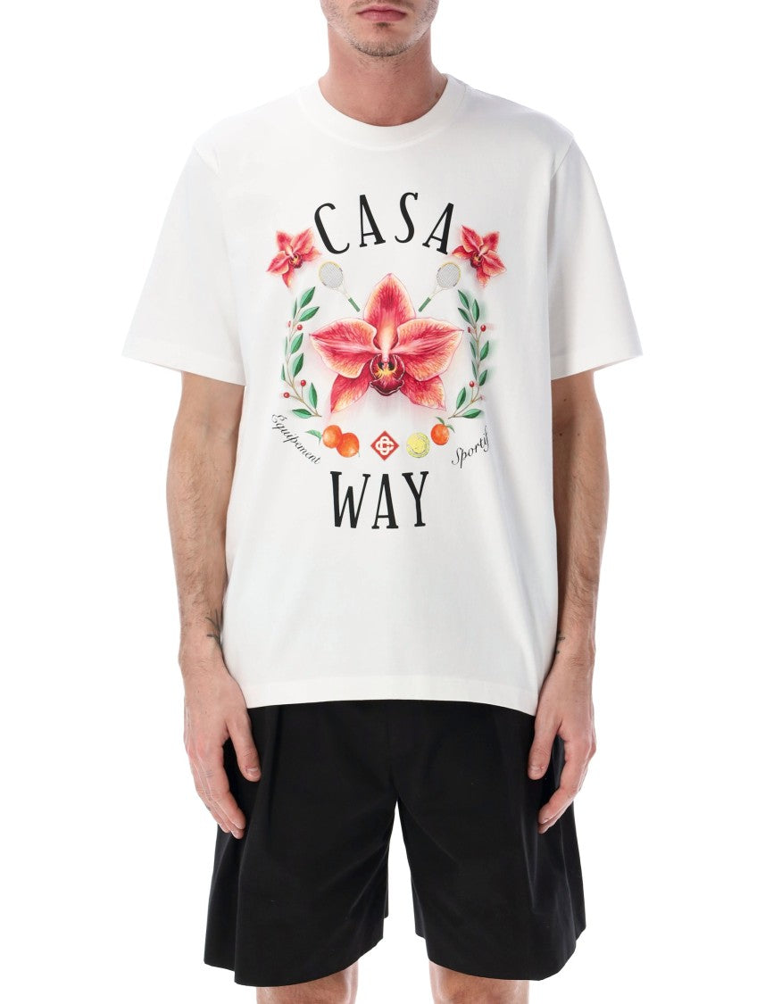 Casablanca Casa Way Orchid Organic Cotton T Shirt