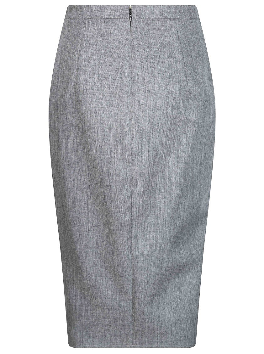 Elisabetta Franchi Straight Tailored Slit Midi Skirt