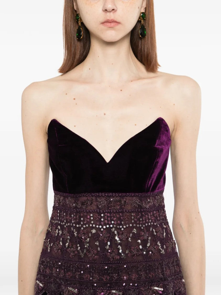 Saiid Kobeisy Strapless Dress With Embroidered Detailing