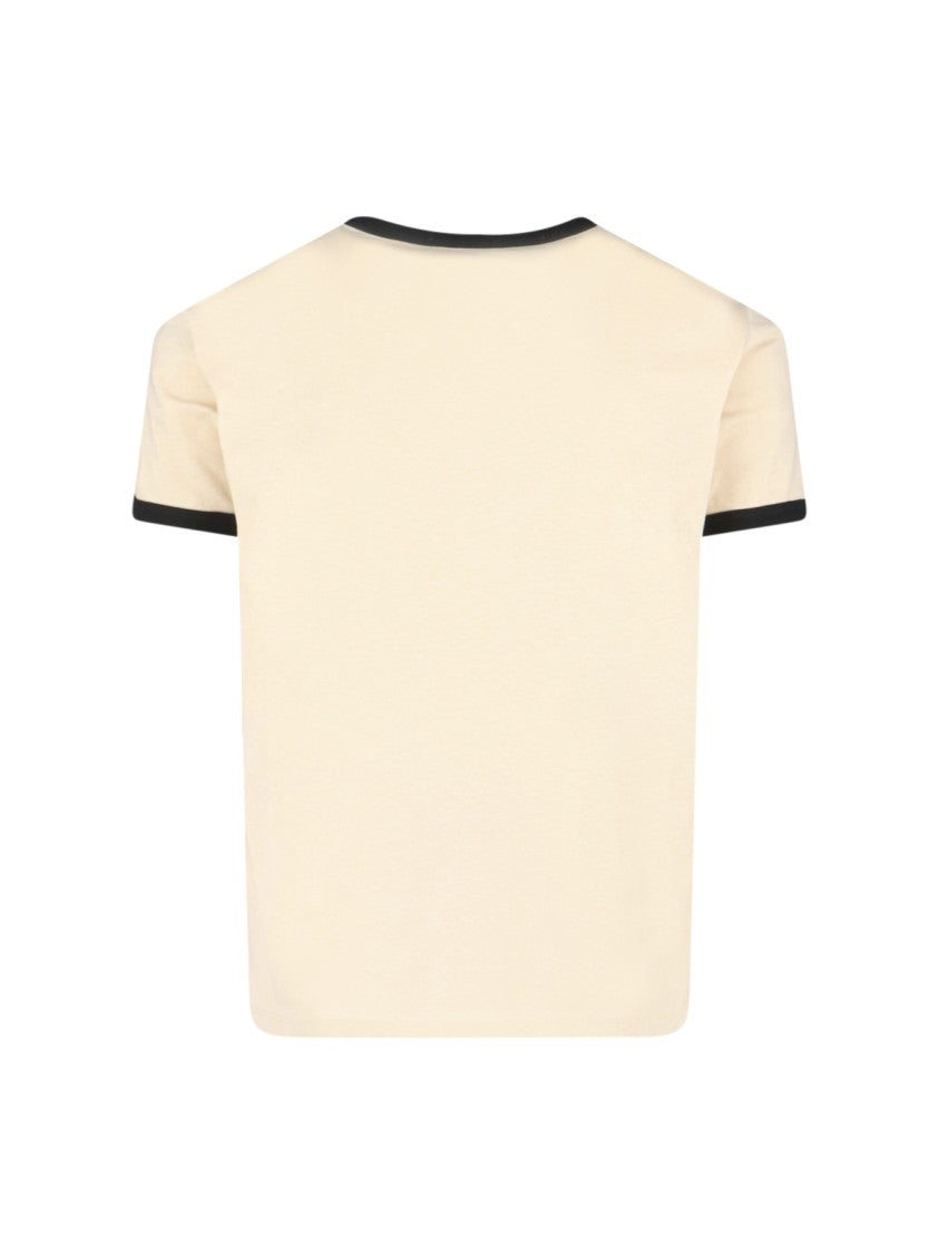Valentino Cream Cotton T-Shirt With Panther Graphic