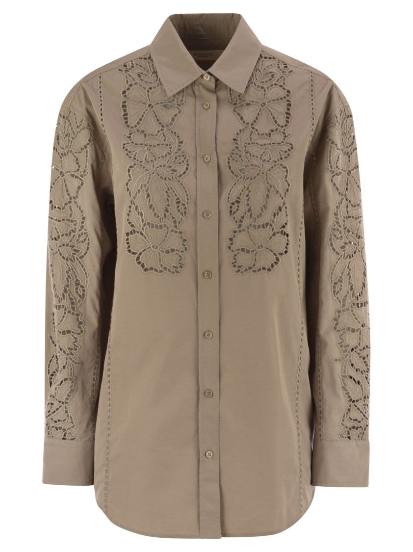 Max Mara Elmi - Embroidered Soft Poplin Shirt
