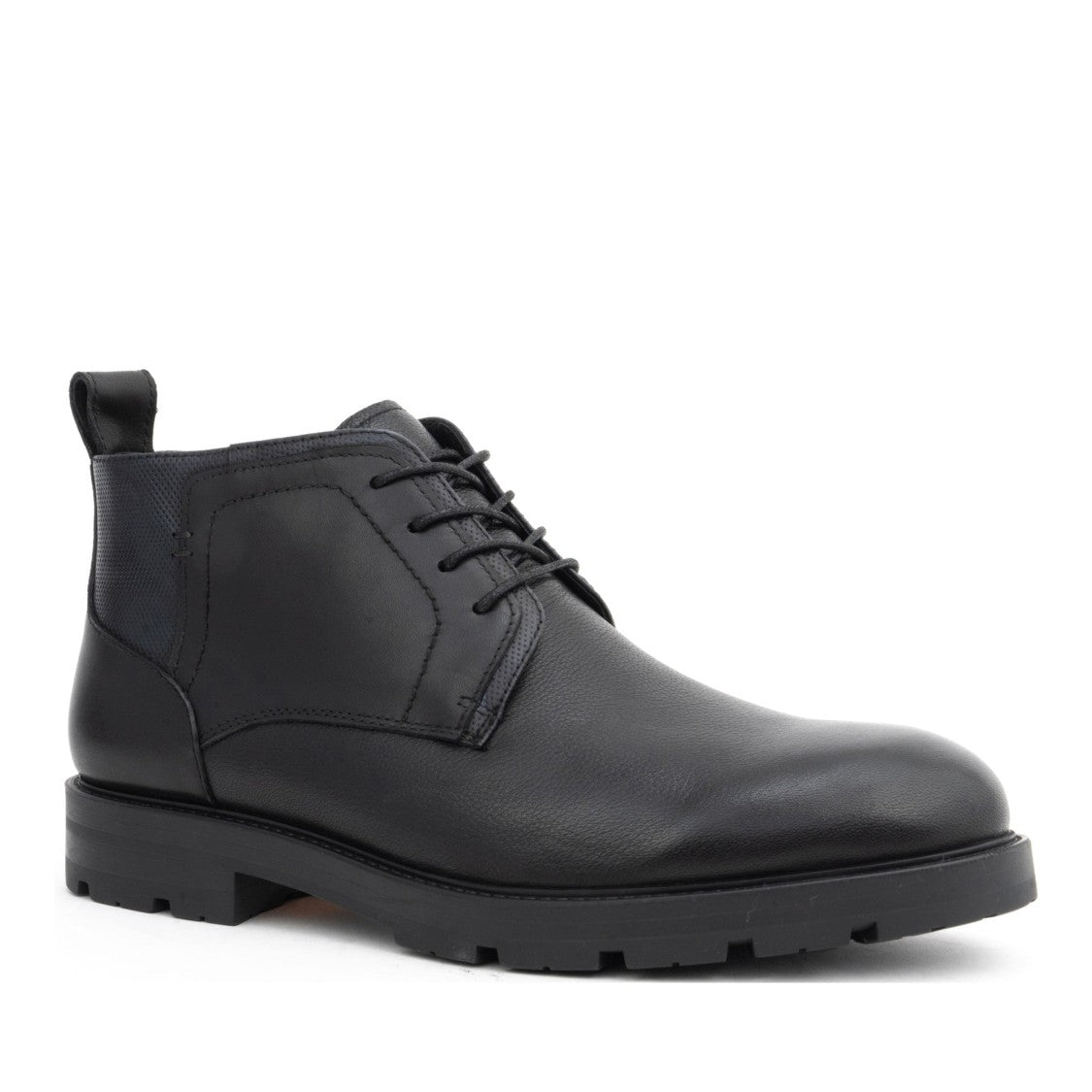 La Conte Paris Black Lace-Up Fur-Lined Leather Boots