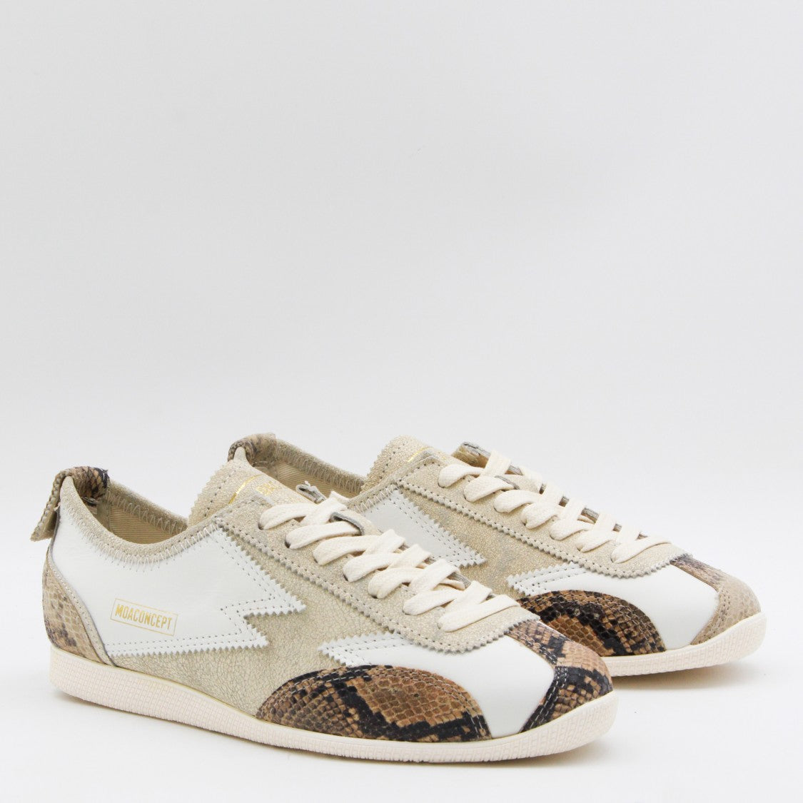 Moaconcept Low-Profile Beige Suede Sneakers