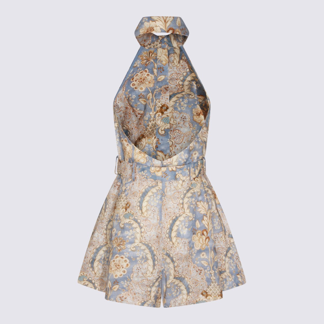 Zimmermann Damask Denim Linen Jumpsuit