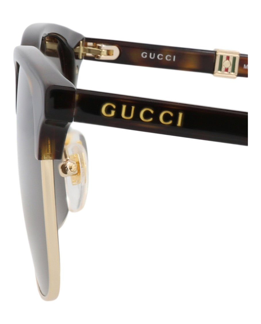 Gucci Square-Frame Metal Sunglasses