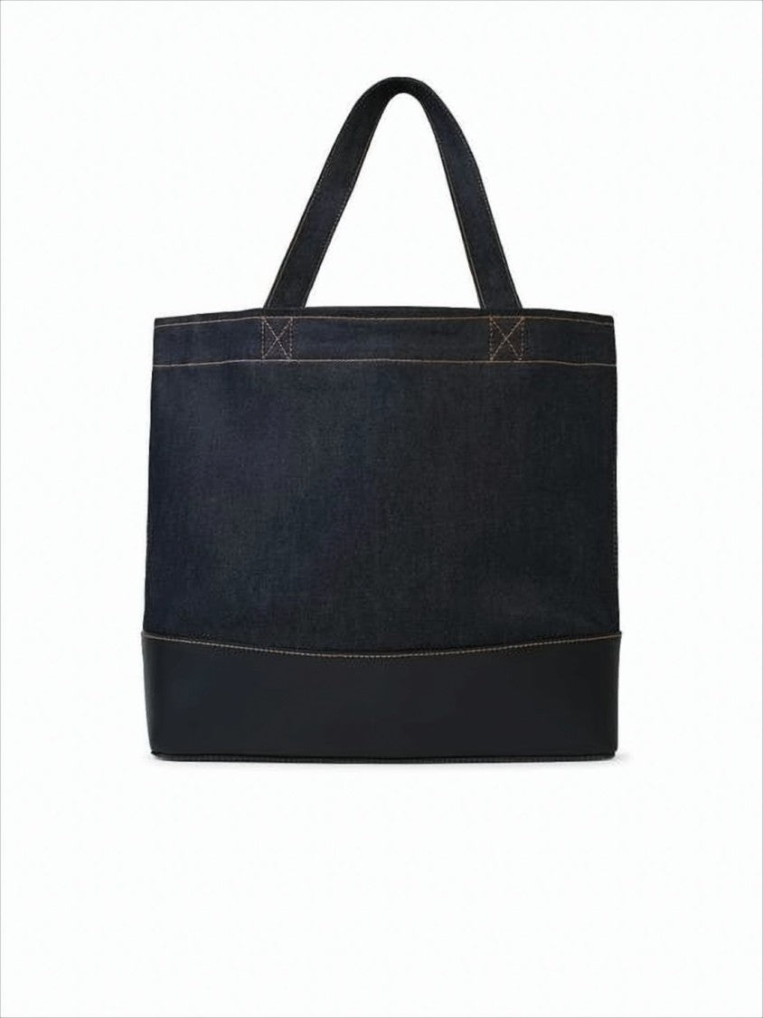 A.P.C. Structured Denim Tote Bag With Contrasting Leather