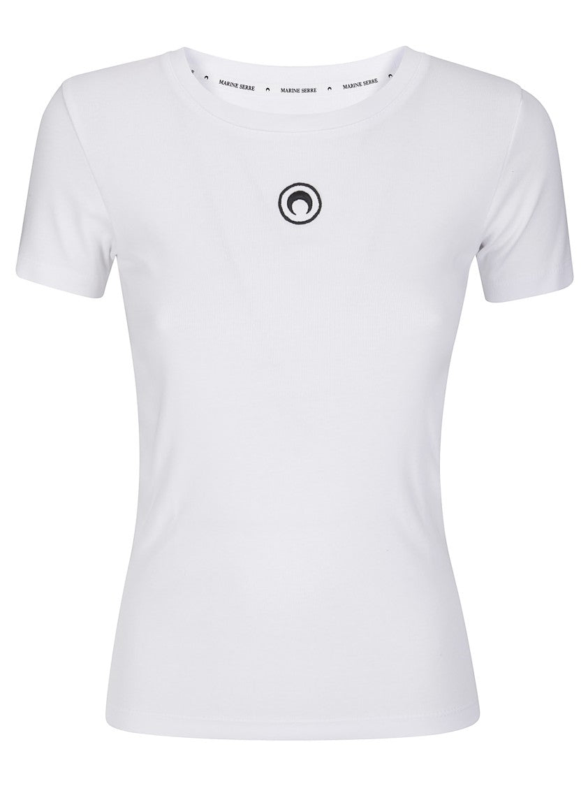 Marine Serre Moon Logo Ribbed T-Shirt