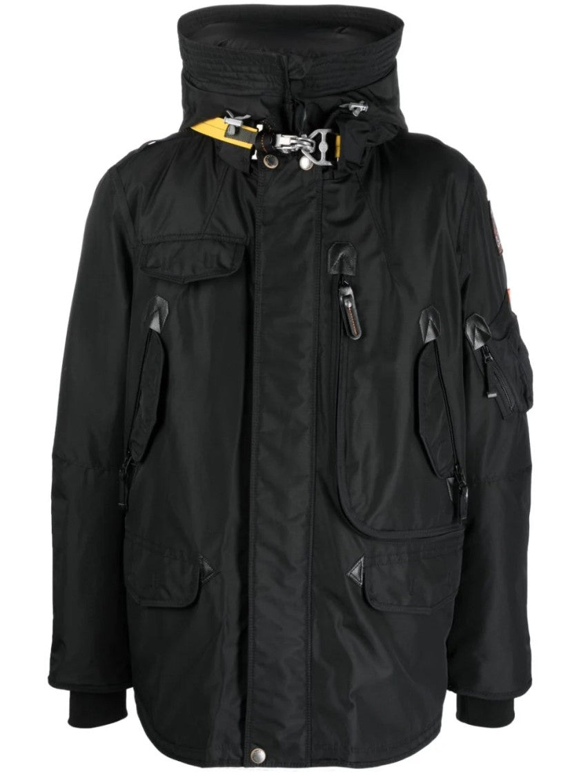 Parajumpers Oversized Black Jacket With Zippered Pockets