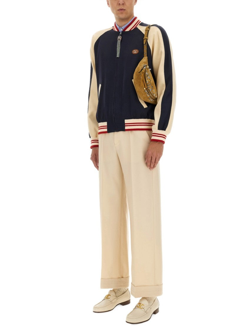 Valentino Wool And Cotton Bomber Jacket