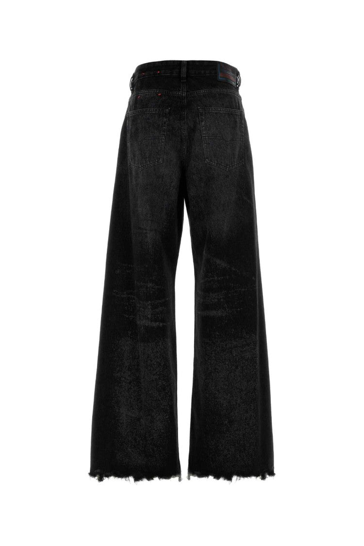 Diesel Black Denim Wide-Leg Jeans