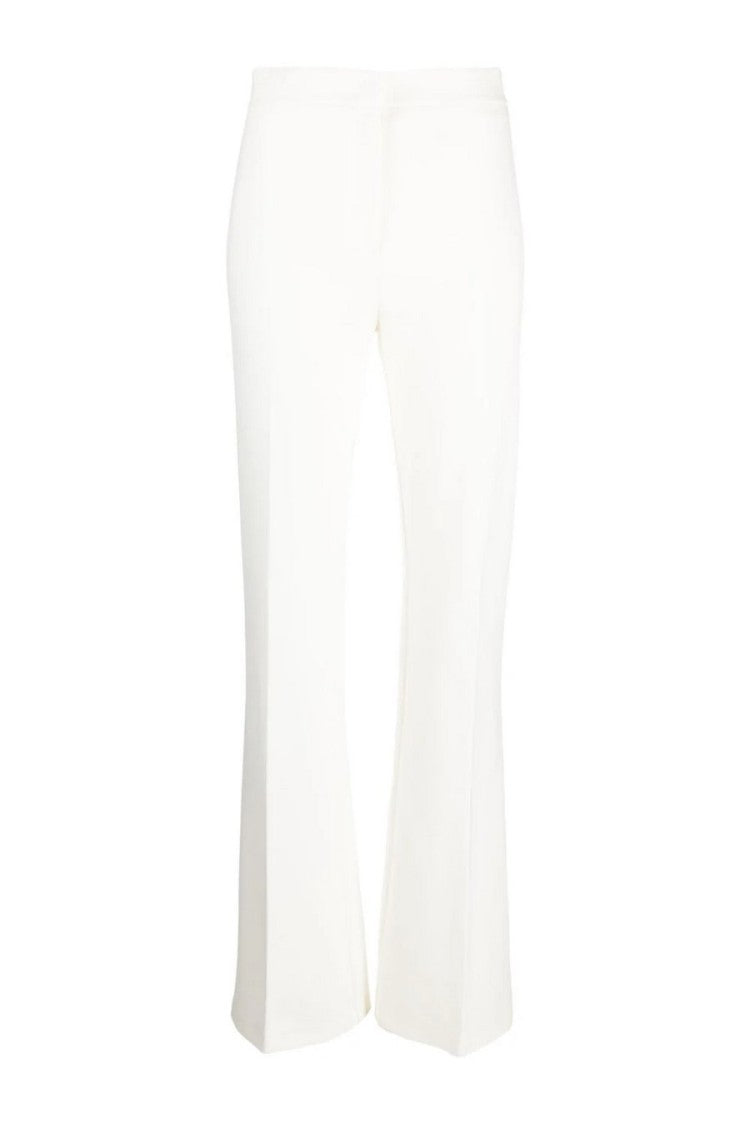 Pinko White Viscose-Nylon Flared Trousers