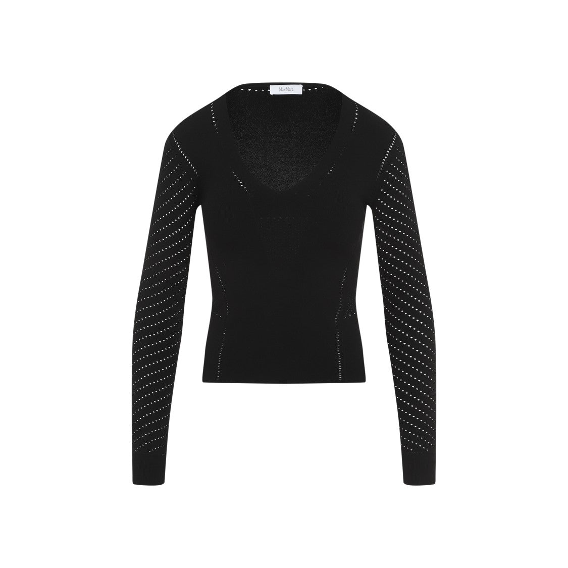 Max Mara Nadar V-Neck Black Viscose Sweater