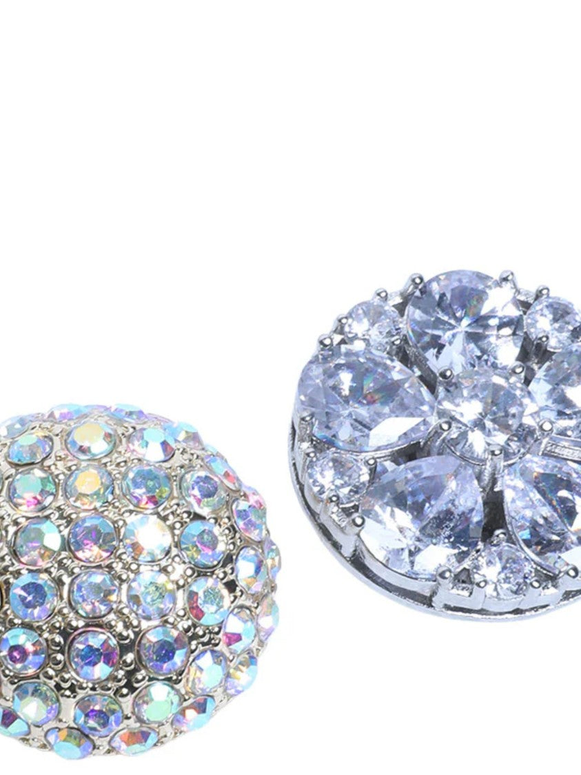 Mm6 By Maison Margiela Silver Iridescent Floral Crystal Earrings